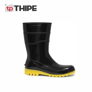 Bota de PVC Cano Curto Preto/Amarela