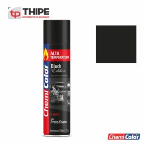 Tinta Spray Preto Fosco Alta Temperatura 600°C ChemiColor