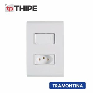 Conjunto 1 Interruptor Simples e 1 Tomada 2P+T – Tramontina