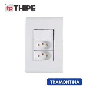 Conjunto 4×2 com 1 Interruptor Simples 2 Tomadas – Tramontina